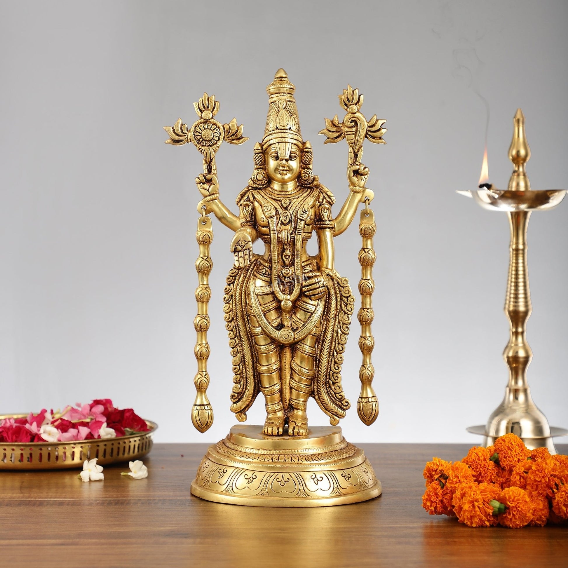 Superfine Brass Tirupati Balaji Lord Venkateshwara Idol | Statue 16 inch