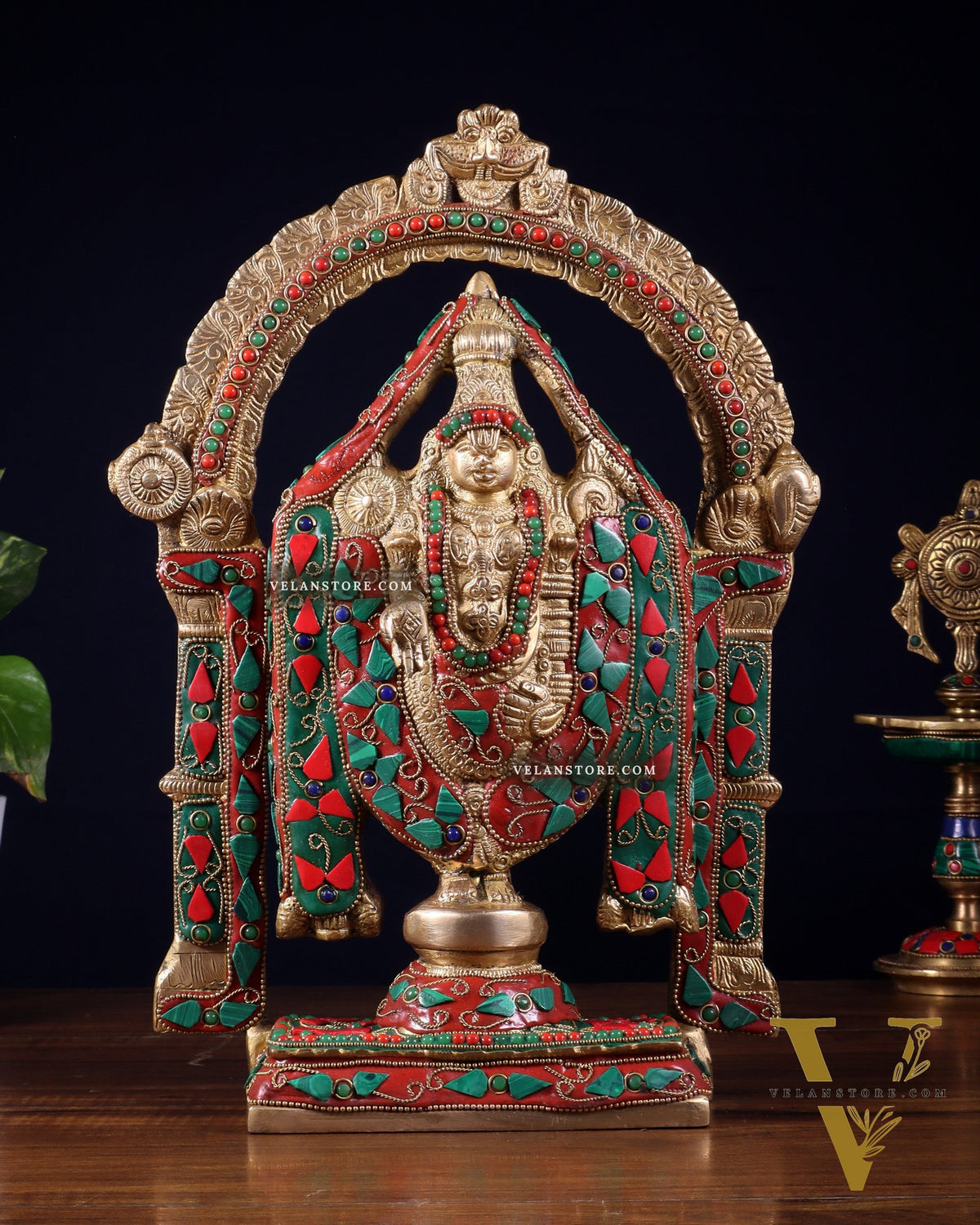 Superfine Brass Tirupati Balaji Lord Venkateshwara Swamy Idol - 13"