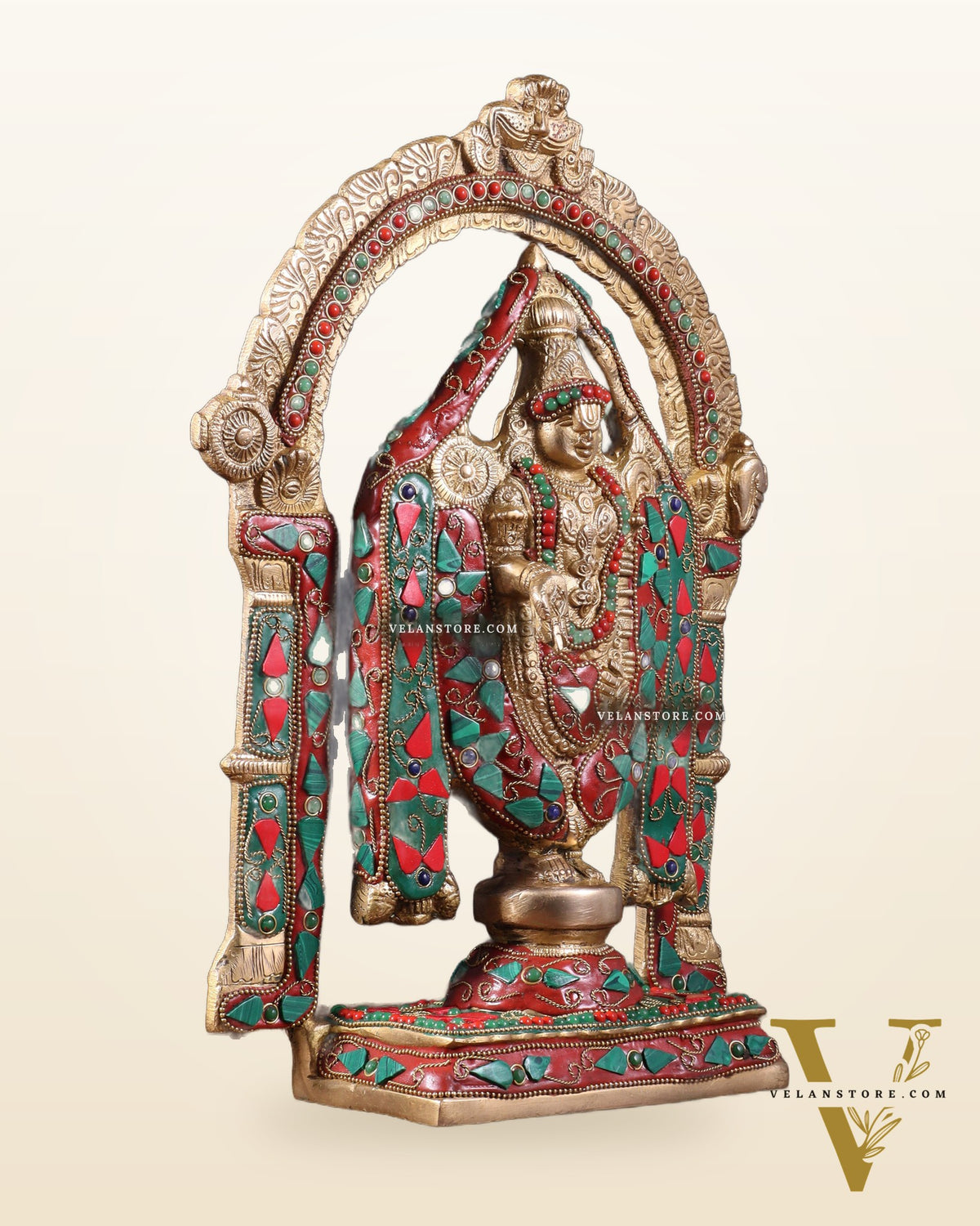 Superfine Brass Tirupati Balaji Lord Venkateshwara Swamy Idol - 13"