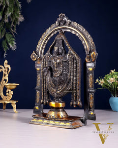 Superfine Brass Tirupati Balaji Lord Venkateshwara Swamy Idol - 13"