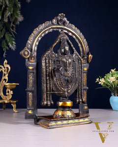 Superfine Brass Tirupati Balaji Lord Venkateshwara Swamy Idol - 13"