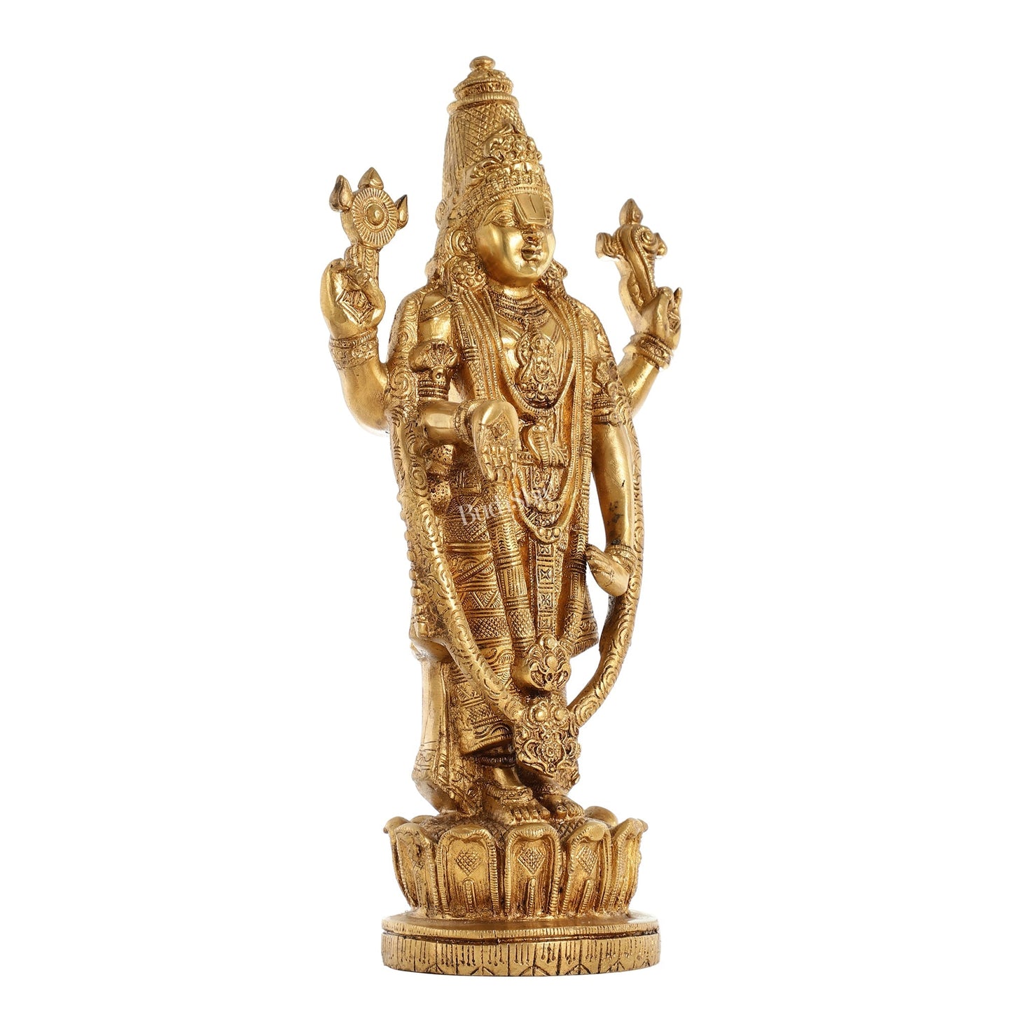 Superfine Brass Tirupati Balaji Lord Venkateshwara Swamy Statue - 16 Inch