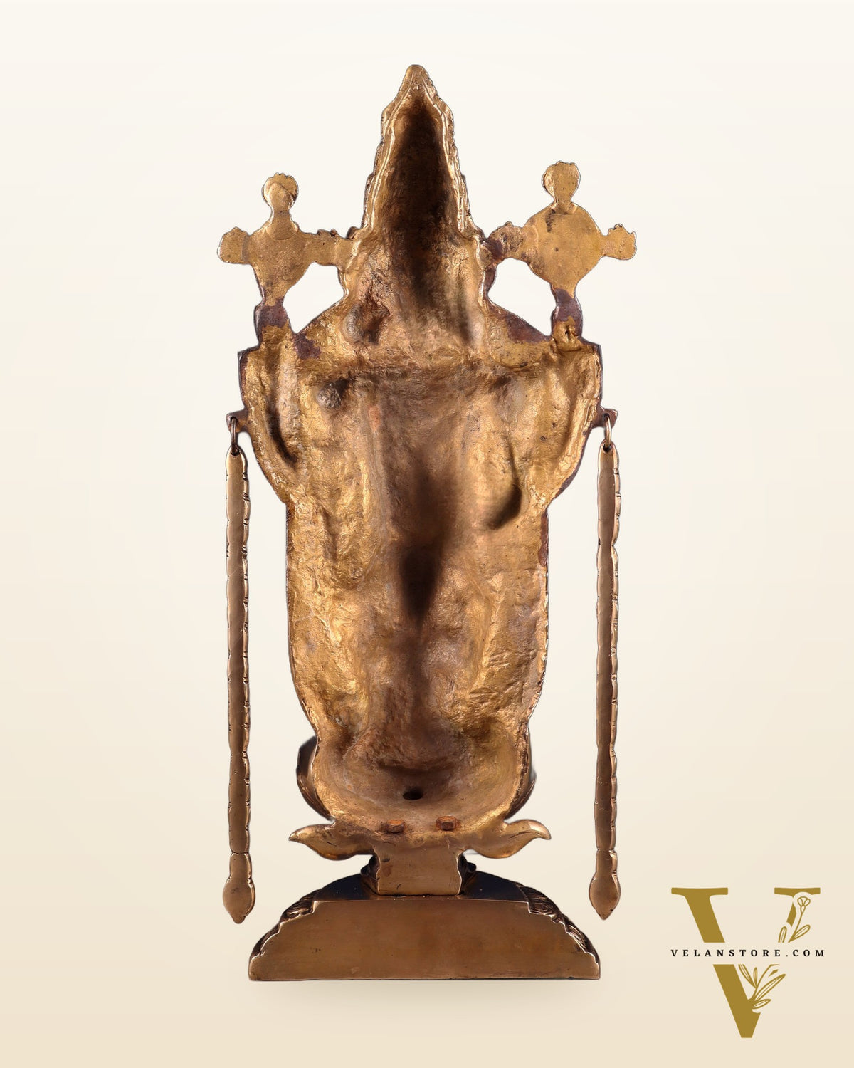 Superfine Brass Tirupati Balaji & Padmavati Idol | Antique Black & Gold Tone 20"