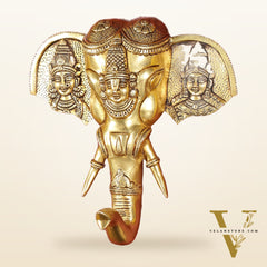 Superfine Brass Tirupati Balaji with Bhudevi and Sridevi Wall Hanging 11"