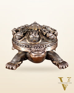 Superfine Brass Tortoise with Ashtalakshmi Shree Yantra – Vastu Approved 6.5 inch