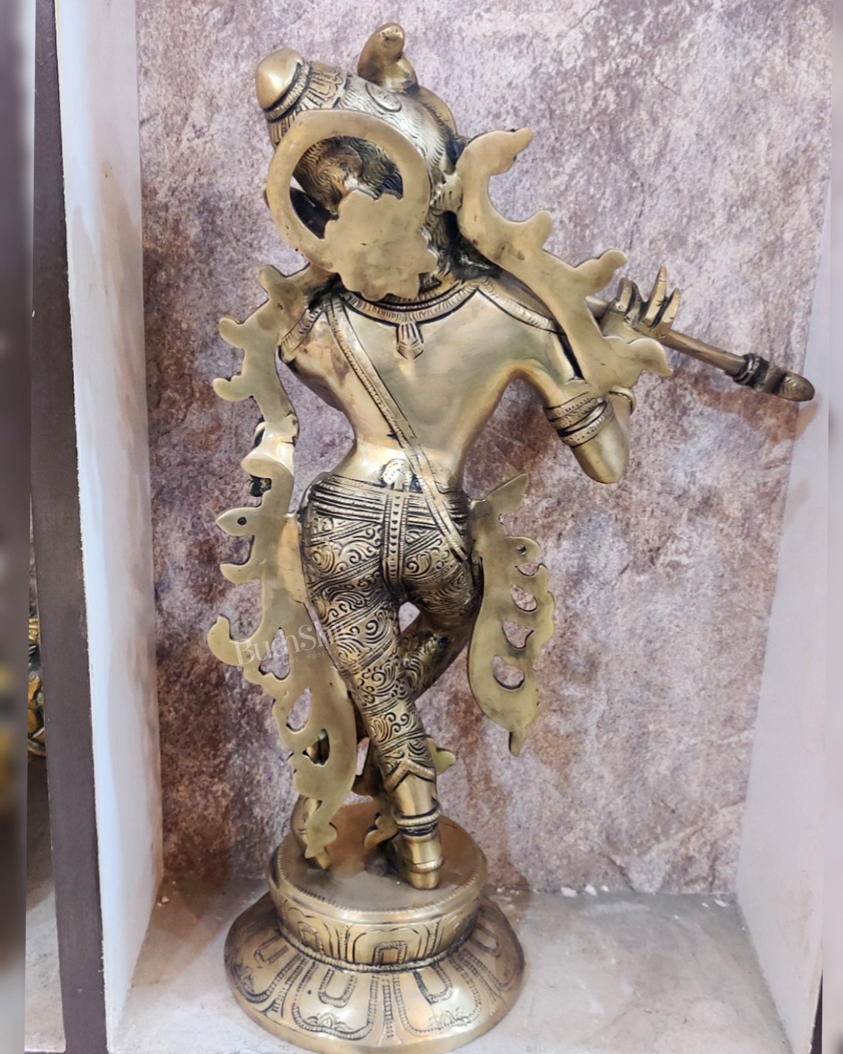 Superfine Brass Unique South Indian Style Krishna Statue | Height 17 inches