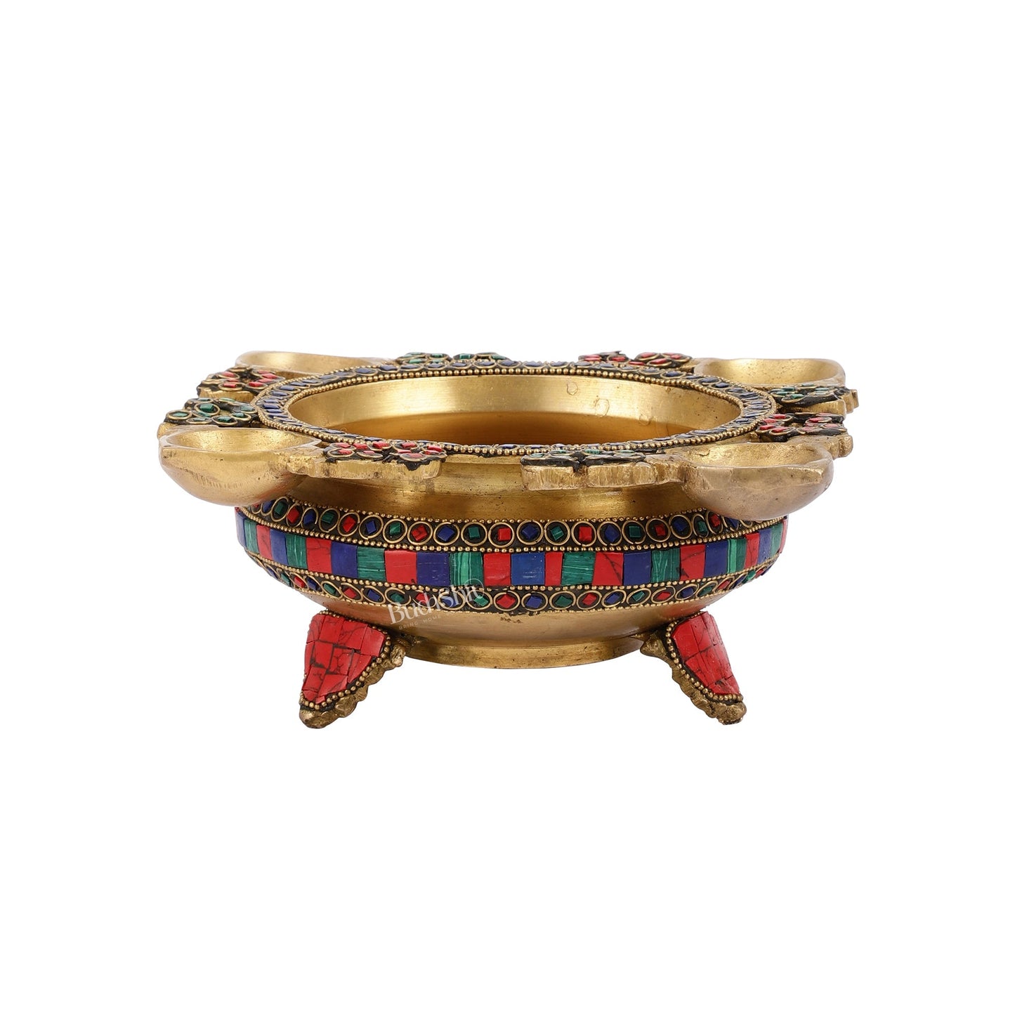 Superfine Brass Urli with Diyas 9.5 inch