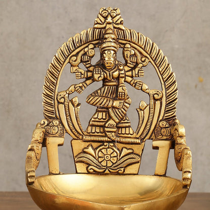 Superfine Brass Varahi Vilakku Oil Lamp Diya 7 inch