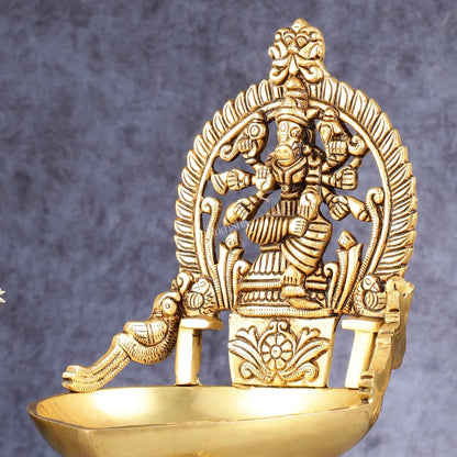 Superfine Brass Varahi Vilakku Oil Lamp Diya 9 inch