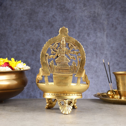Superfine Brass Varahi Vilakku Oil Lamp Diya 9 inch