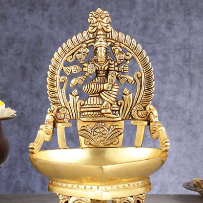 Superfine Brass Varahi Vilakku Oil Lamp Diya 9 inch