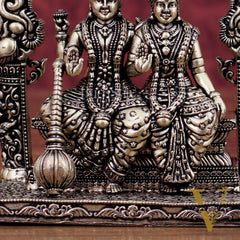 Superfine Brass Vishnu Lakshmi Sitting Statue - 5" Intricate Design