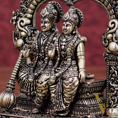 Superfine Brass Vishnu Lakshmi Sitting Statue - 5" Intricate Design