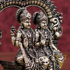 Superfine Brass Vishnu Lakshmi Sitting Statue - 5" Intricate Design