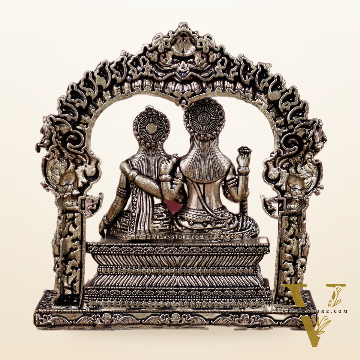 Superfine Brass Vishnu Lakshmi Sitting Statue - 5" Intricate Design
