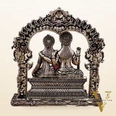 Superfine Brass Vishnu Lakshmi Sitting Statue - 5" Intricate Design