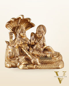 Superfine Brass Vishnu Narayan lakshmi idol 7"