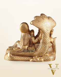 Superfine Brass Vishnu Narayan lakshmi idol 7"