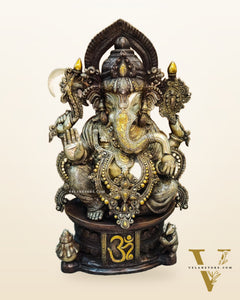 Superfine Handcrafted Brass Ganesha Statue - 22.5" Height
