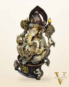Superfine Handcrafted Brass Ganesha Statue - 22.5" Height