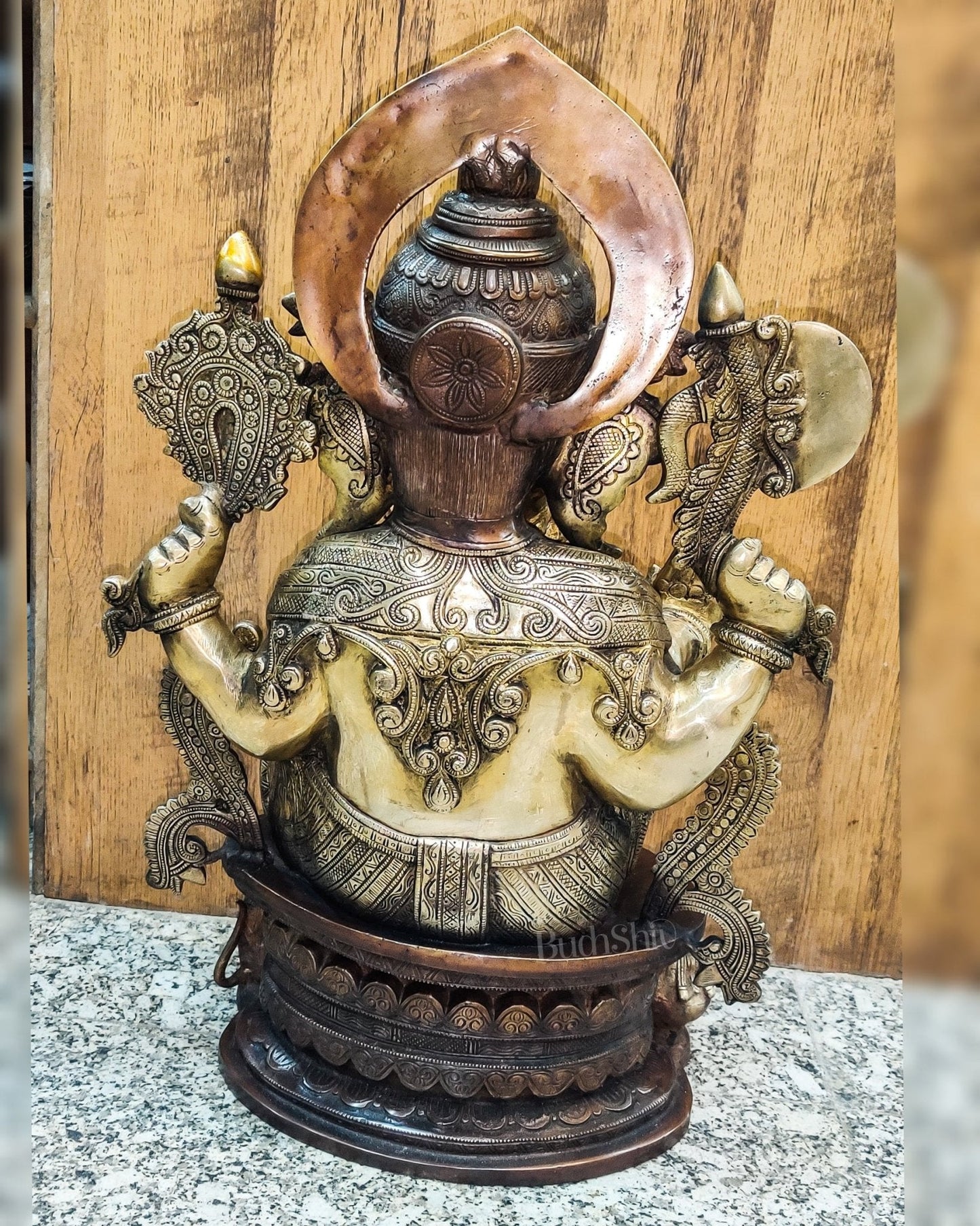 Superfine Handcrafted Brass Ganesha Statue - 22.5" Height
