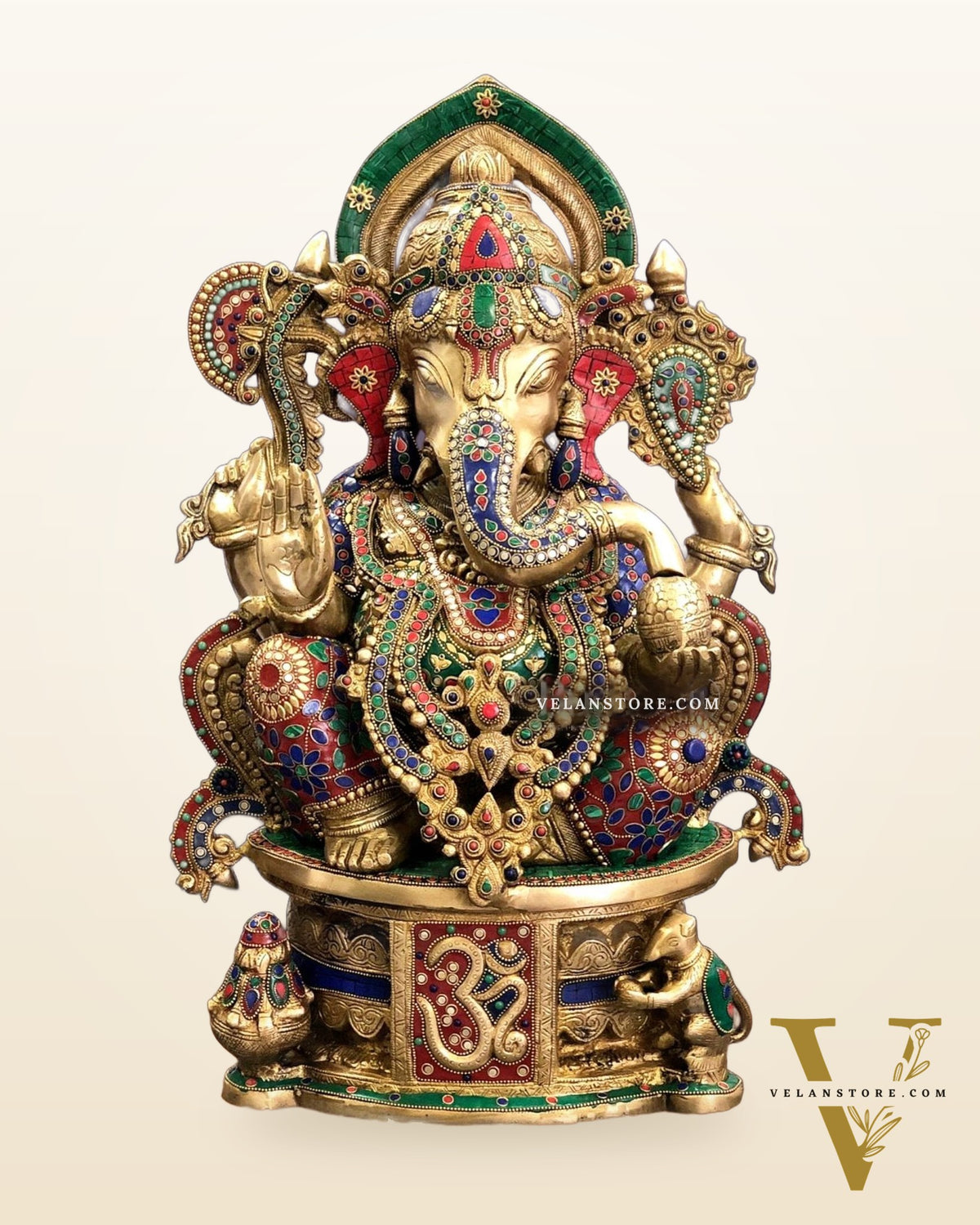 Superfine Handcrafted Brass Ganesha Statue 23 inch