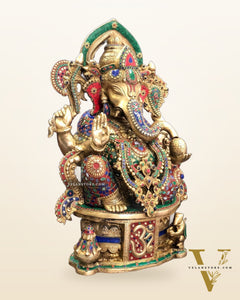 Superfine Handcrafted Brass Ganesha Statue 23 inch