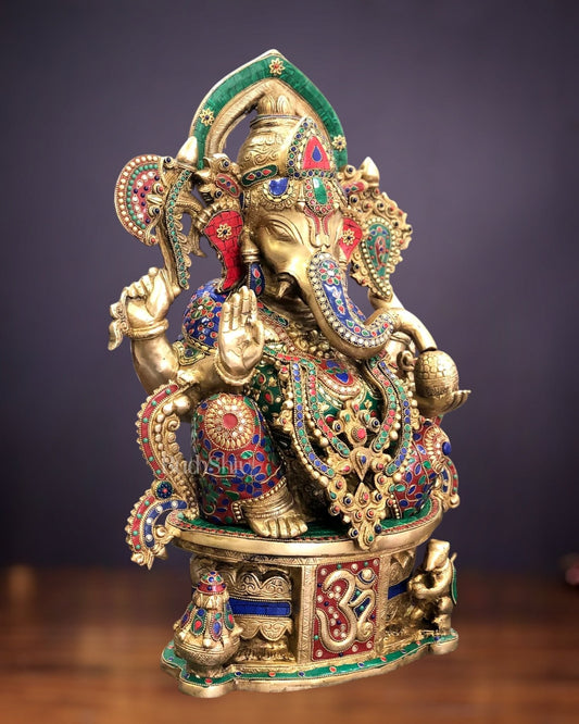 Superfine Handcrafted Brass Ganesha Statue 23 inch