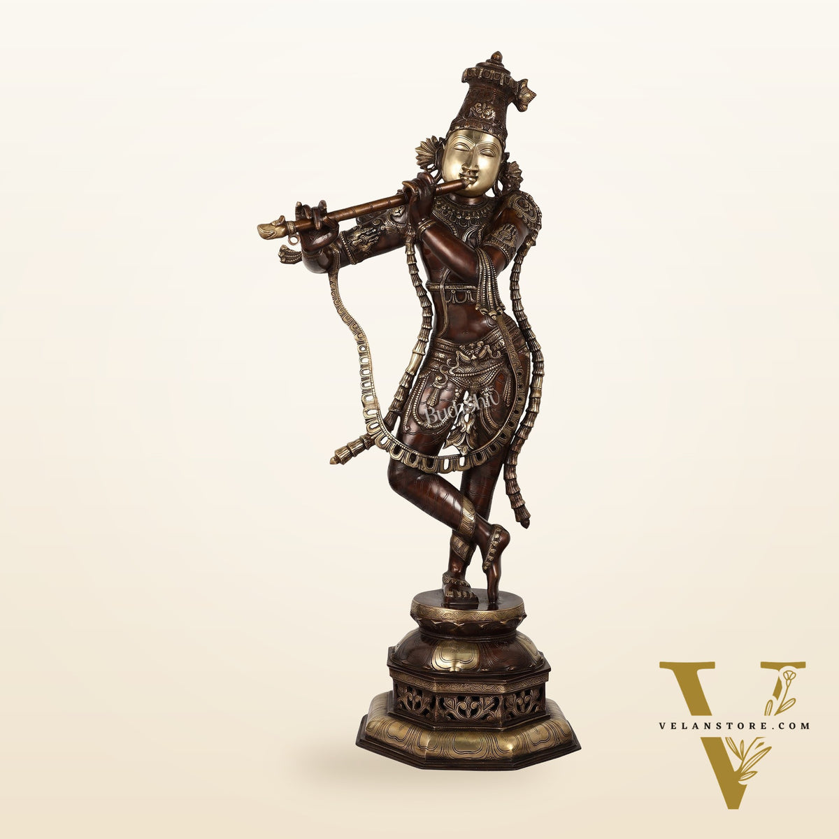 Superfine Handcrafted Krishna Sculpture - 45 Inch Height