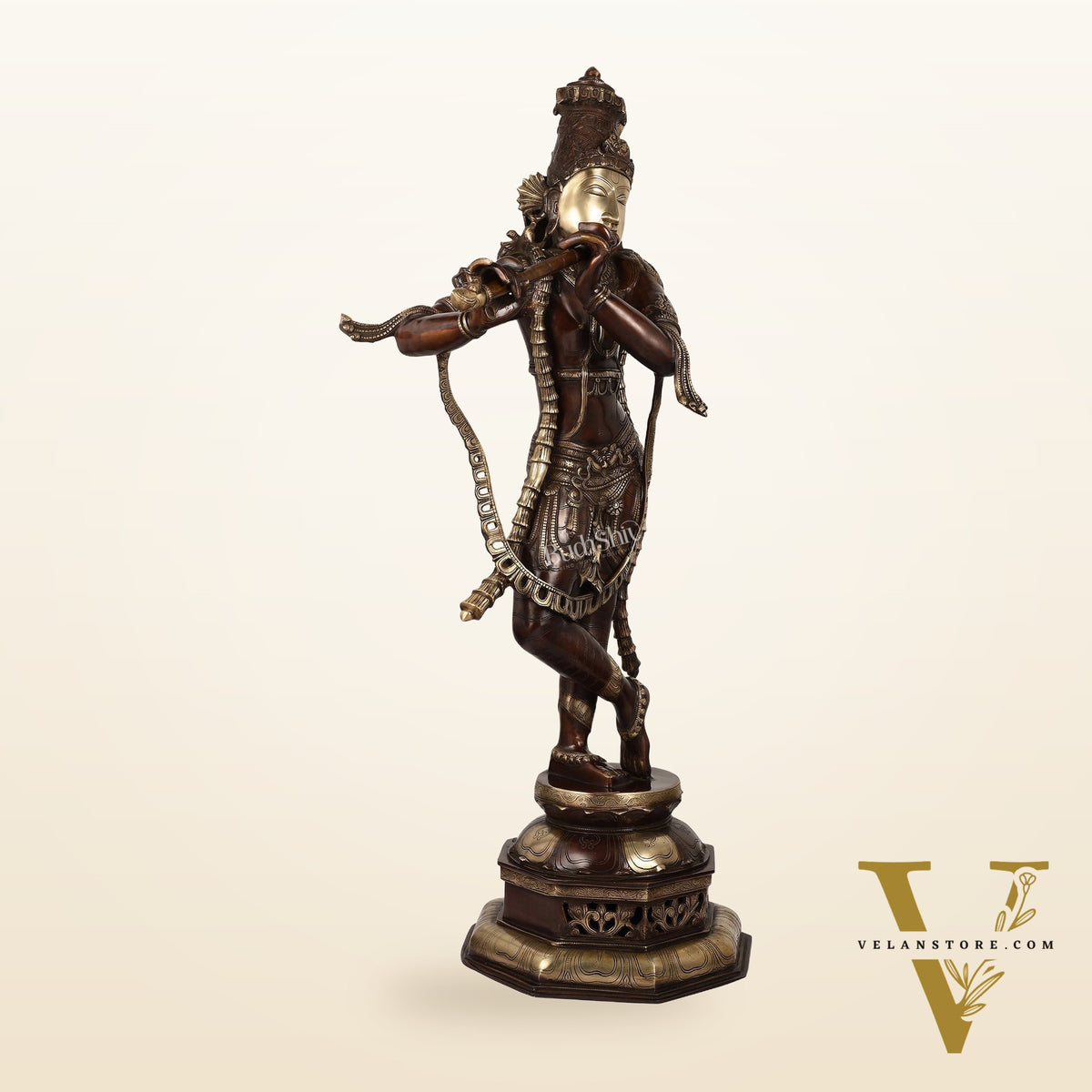 Superfine Handcrafted Krishna Sculpture - 45 Inch Height