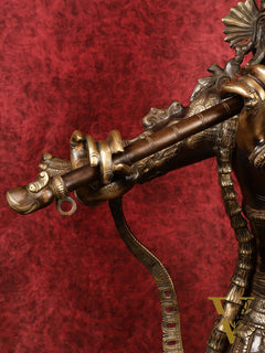 Superfine Handcrafted Krishna Sculpture | 45 Inch Tall | Premium Brown Gold Finish | 44 KG