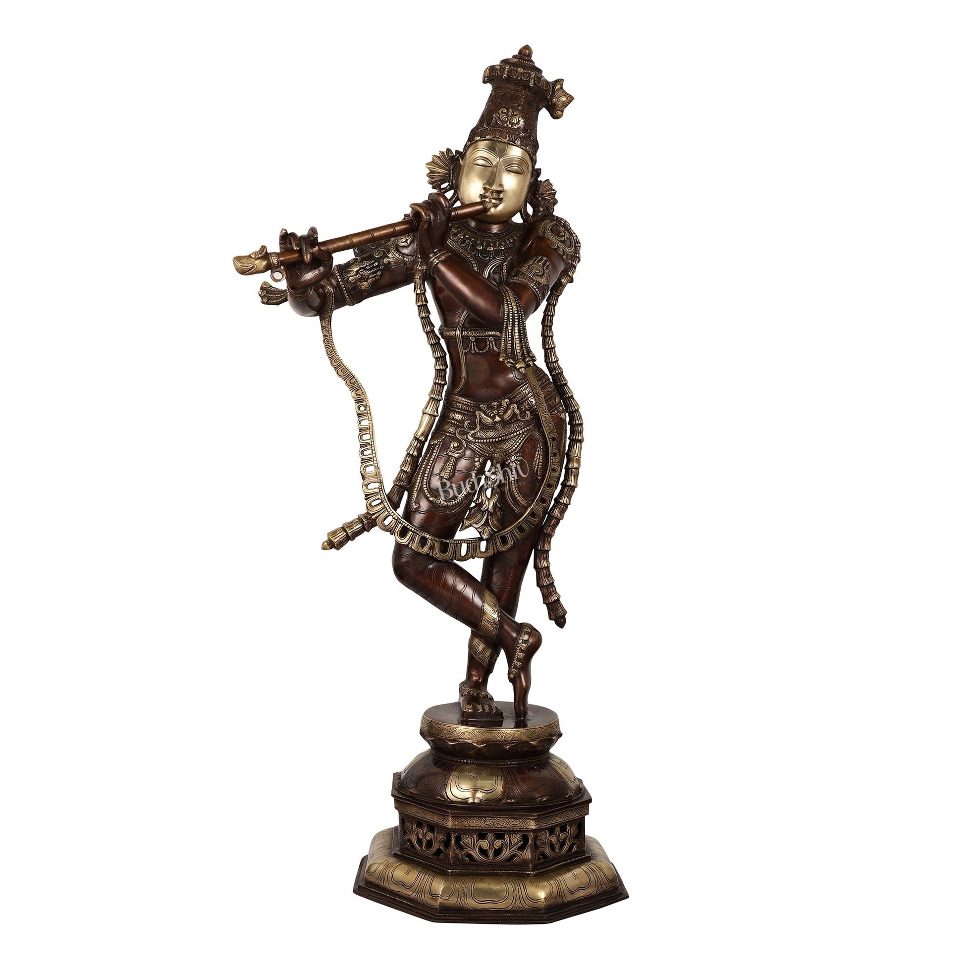 Superfine Handcrafted Krishna Sculpture - 45 Inch Height