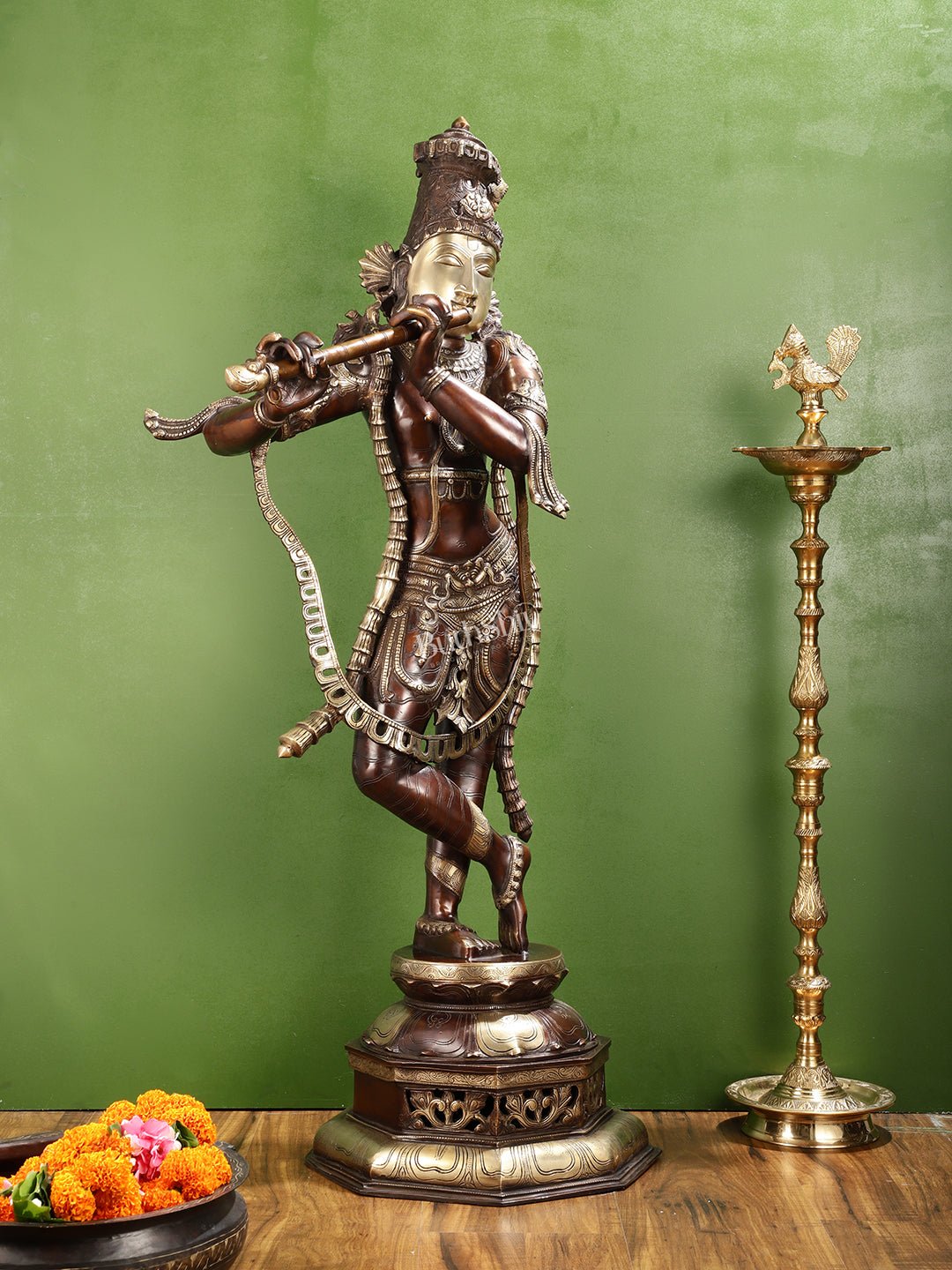 Superfine Handcrafted Krishna Sculpture - 45 Inch Height