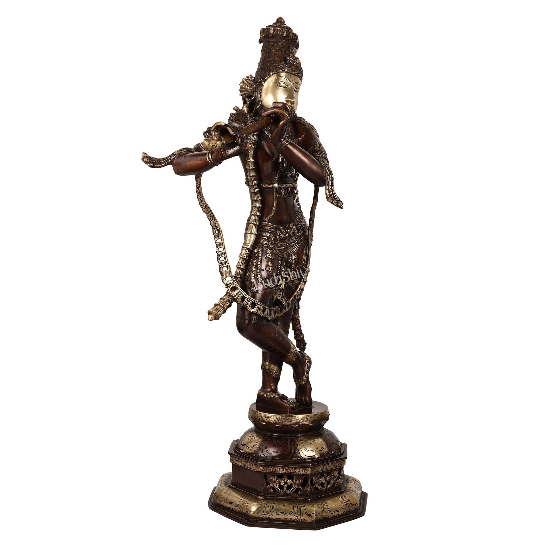 Superfine Handcrafted Krishna Sculpture - 45 Inch Height