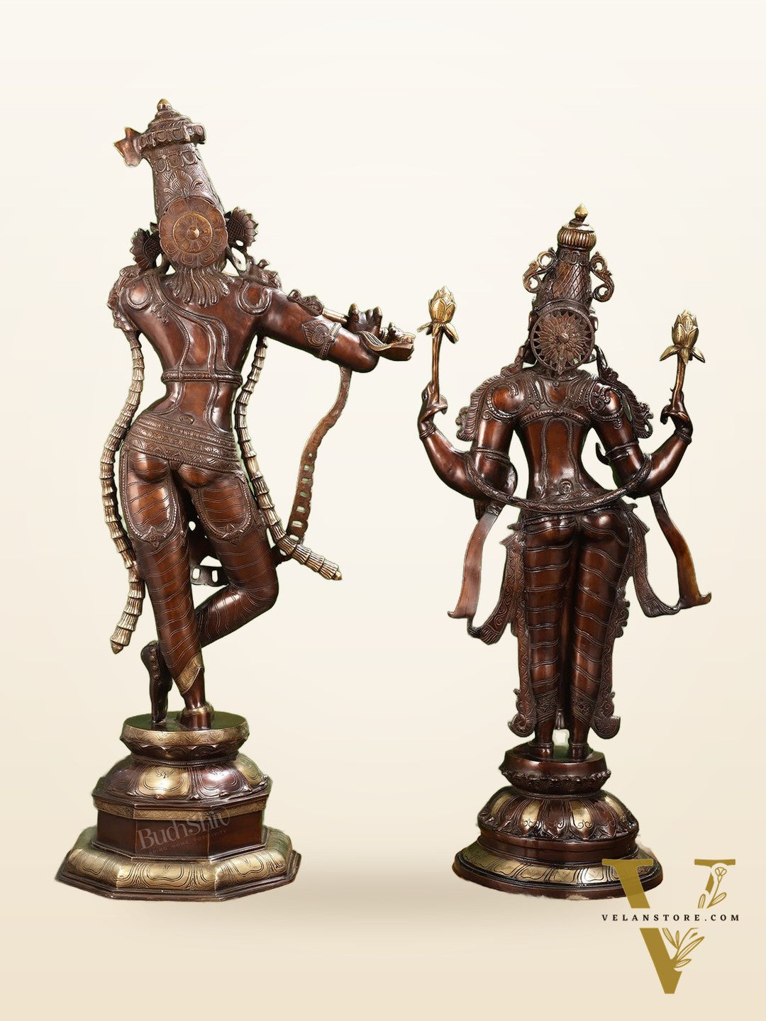 Superfine Large Radha Krishna statue - Premium Quality Brass 45 inch