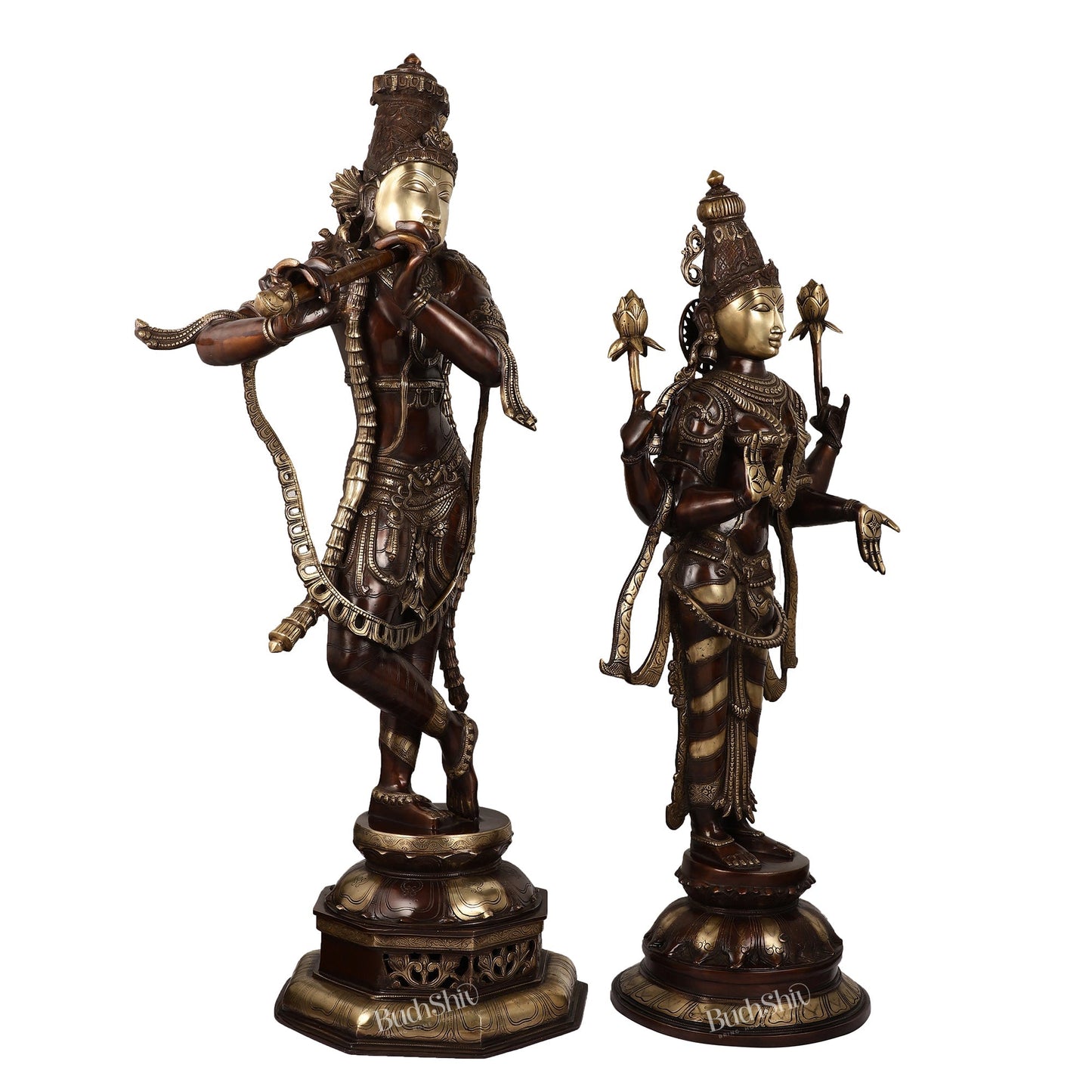 Superfine Large Radha Krishna statue - Premium Quality Brass 45 inch