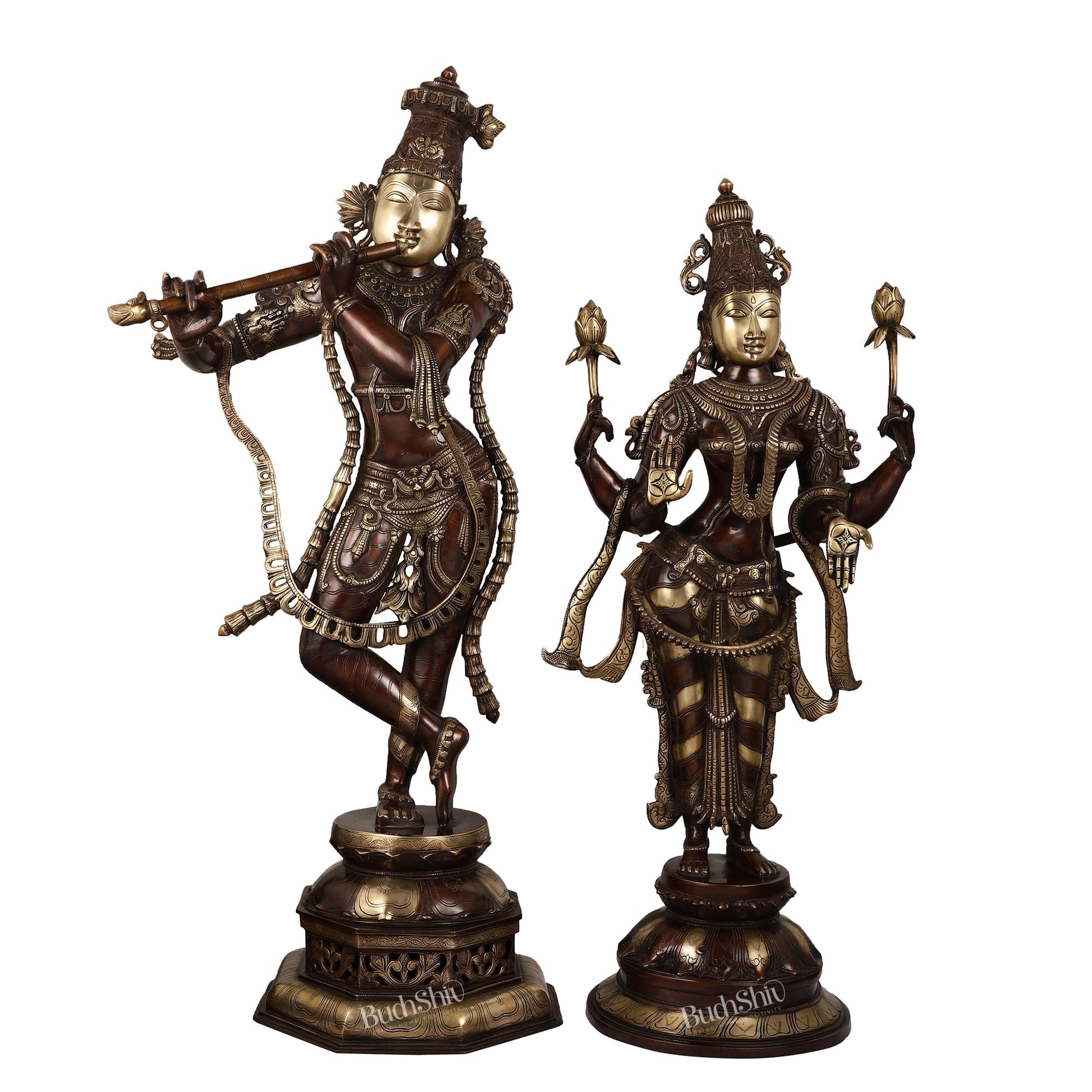 Superfine Large Radha Krishna statue - Premium Quality Brass 45 inch