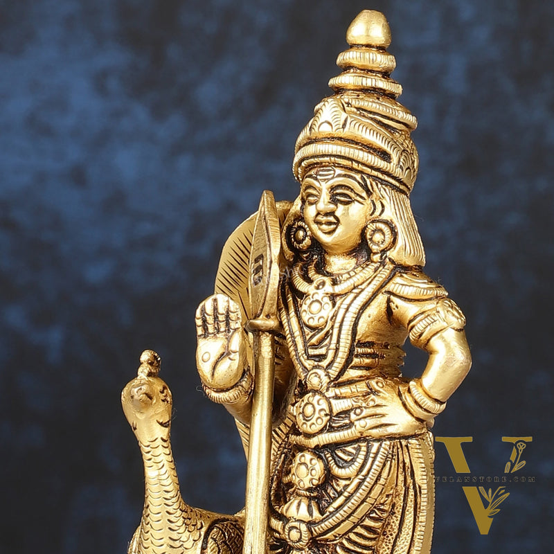 Superfine Pure Brass Balamurugan Idol - 6 inch