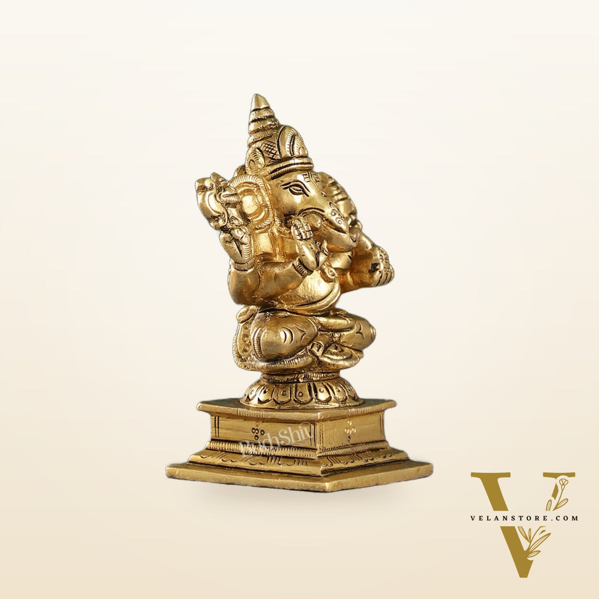 Superfine Small Brass Ganesha Idol | 4 inch