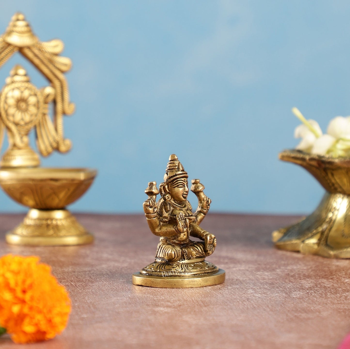 Superfine Small Brass Goddess Lakshmi Idol | Height 2.5 inch