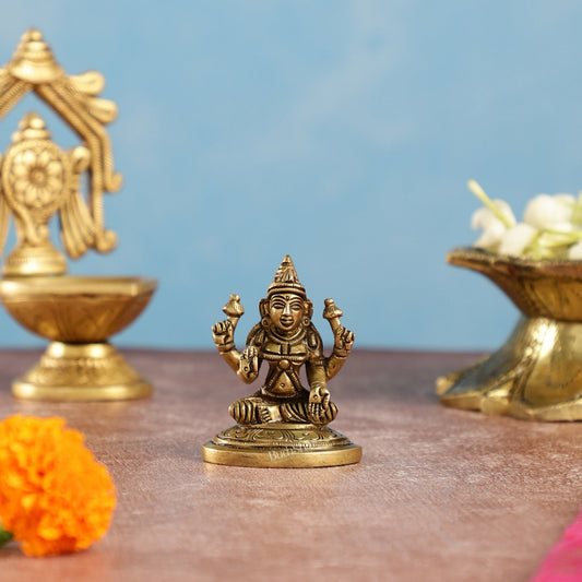 Superfine Small Brass Goddess Lakshmi Idol | Height 2.5 inch
