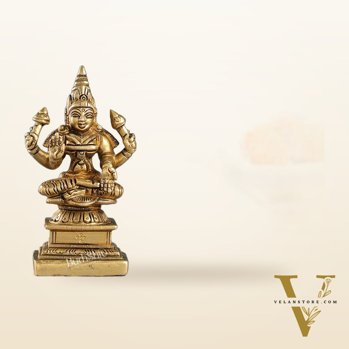 Superfine Small Brass Lakshmi Idol | 4.5"