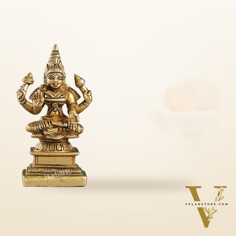 Superfine Small Brass Lakshmi Idol | 4.5"