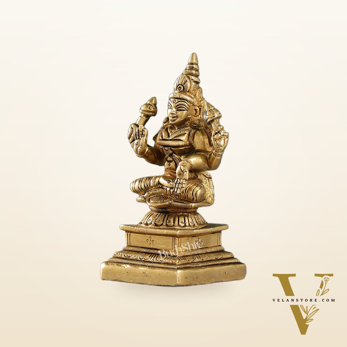 Superfine Small Brass Lakshmi Idol | 4.5"