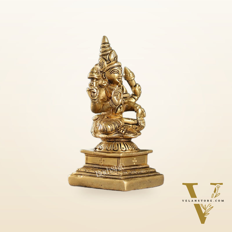 Superfine Small Brass Lakshmi Idol | 4.5"
