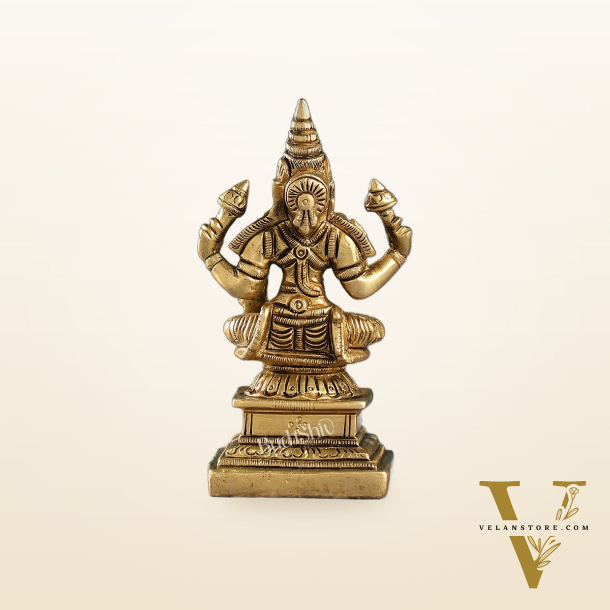 Superfine Small Brass Lakshmi Idol | 4.5"