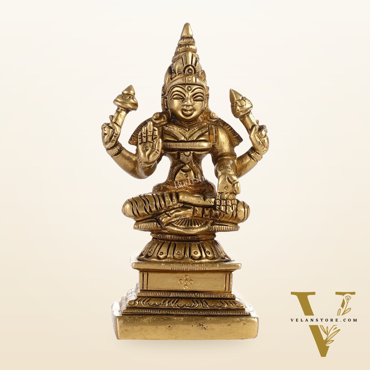 Superfine Small Brass Lakshmi Idol | 4.5"