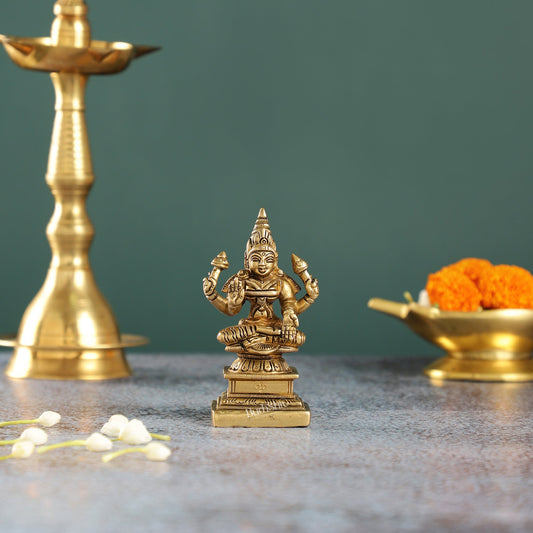 Superfine Small Brass Lakshmi Idol | 4.5"