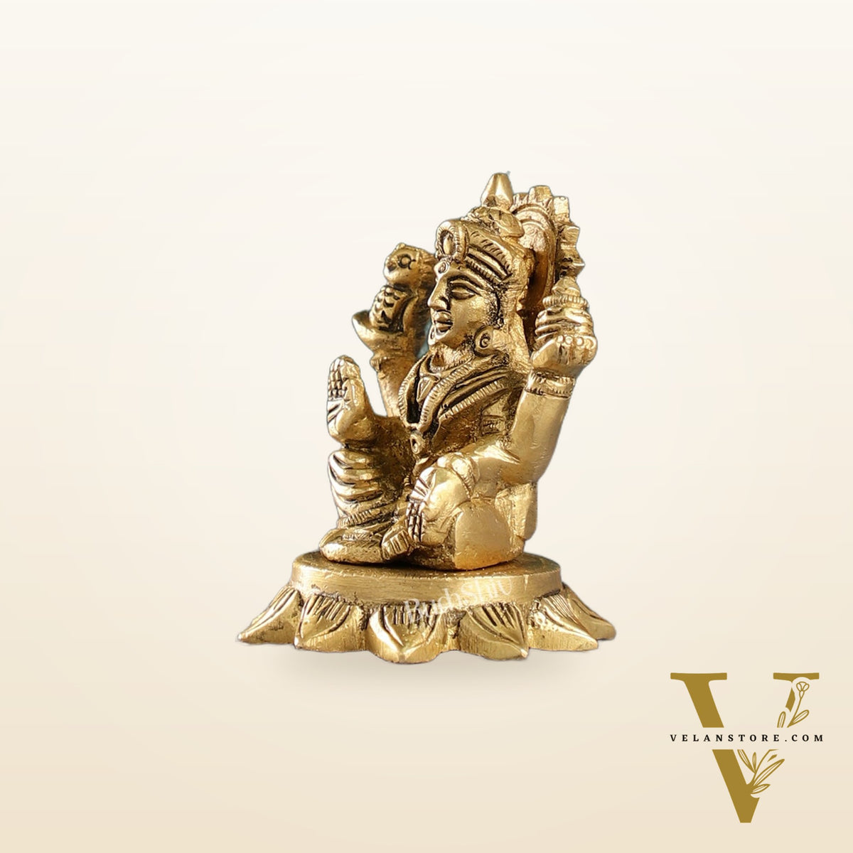 Superfine Small Brass Lakshmi Idol with owl | 3" Height