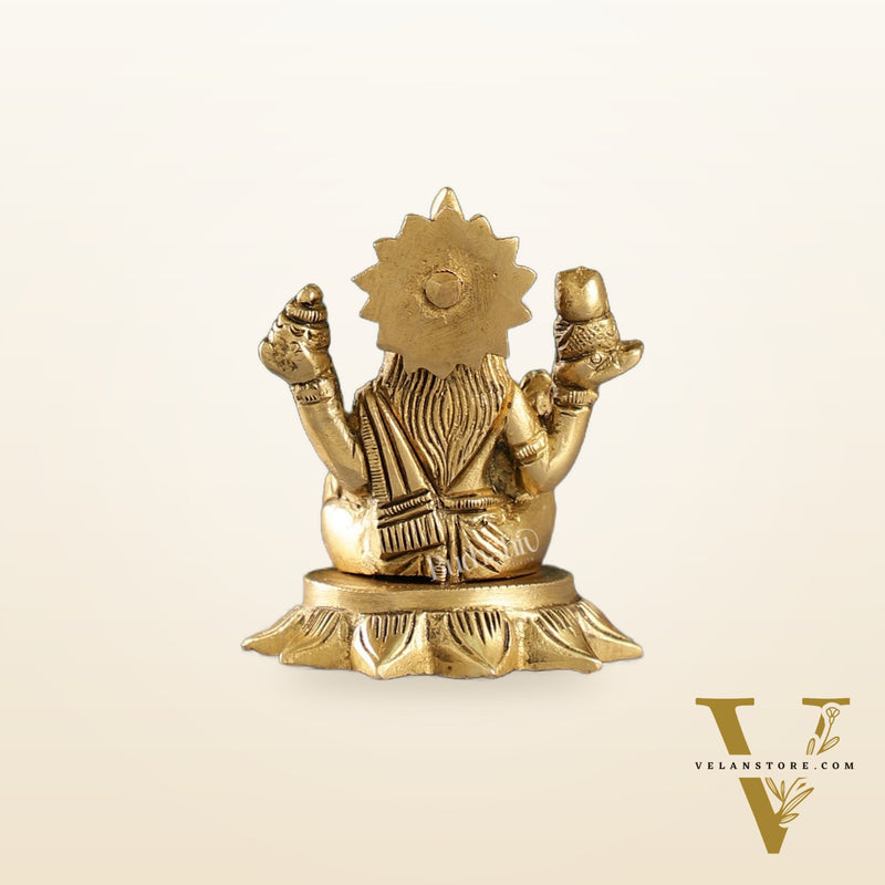 Superfine Small Brass Lakshmi Idol with owl | 3" Height